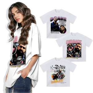 Wholesale White Printed High Quality Letter 100% Cotton Knitted <b>T</b>-<b>shirts</b> Heavyweight UNISEX Custom 260G Breathable Quick Dry - Product Image 5