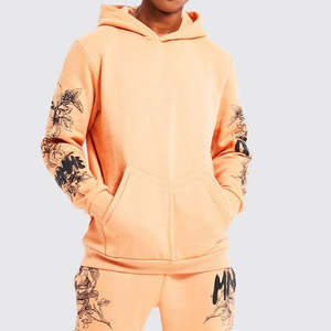 Ensemble survêtement d'hiver unisexe personnalisé en polyester/coton, veste zippée, jogging, ensemble de survêtement, logo brodé, vêtements de sport décontractés, coupe-vent - Product Image 2