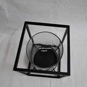 Lanterne porte-bougie moderne en métal et verre, support pour bougie chauffe-plat, centre de table pour la maison et les mariages, cadre en fer, lanterne/bocal pour bougie chauffe-plat - Product Image 3