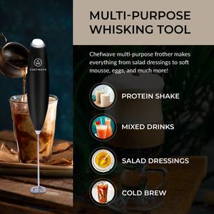 Mousseur à lait portatif ChefWave le plus vendu, prêt à être expédié, pour café, matcha, latte, poudre de protéines - Product Image 5
