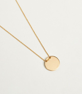 Alta calidad nueva moda diseño personalizado mujer chapado en oro Acero inoxidable grabado disco colgante collar cadena diseño moderno - Product Image 1