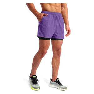 กางเกงขาสั้นผู้ชายสำหรับออกกำลังกายฟิตเนสยิมเทรนนิ่งแบบ2 in 1แห้งเร็วสำหรับออกกำลังกายจ๊อกกิ้งเล่นฟิตเนสยิมฤดูร้อน - Product Image 2
