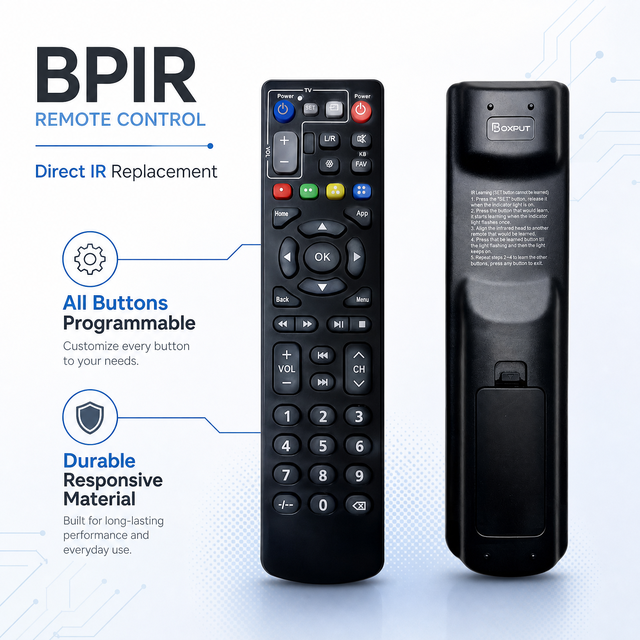 BPIR Universal IR Learning Remote Control Full Key Programmable Android TV Box Smart TV DVD Projector Learning Code OEM/ODM Free