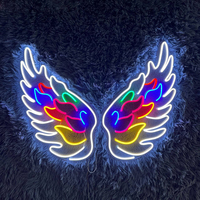 Livraison directe, enseigne au néon LED personnalisée, blanc chaud, grandes ailes d'ange, imperméable, écologique, pour hôpitaux, fêtes, bars, entreprises automobiles