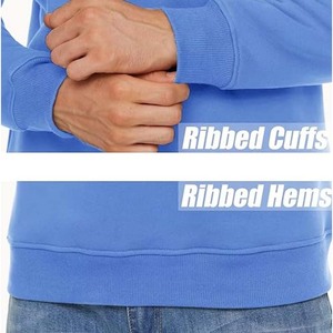 Nueva llegada unisex manga larga Sherpa forro mezcla pesada cuello redondo sudadera Carolina azul - Product Image 5