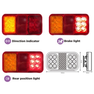 Feu arrière LED E-Mark pour camion 12-24V IP66, feu de position arrière, de frein et de clignotant pour <span class=keywords><strong>tracteur</strong></span>, remorque et machines agricoles - Product Image 5