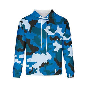 Pull à capuche à manches longues Camo pour hommes 100% coton imprimé numérique polaire broderie technique lavée Patchwork - Product Image 2