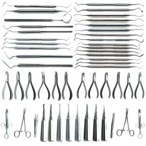 51-Piece Manual Dental Examination <b>Set</b> Pakistan Made CE Certified Class I Stainless Steel <b>Pliers</b> Elevators & Filling Instruments - Product Image 3