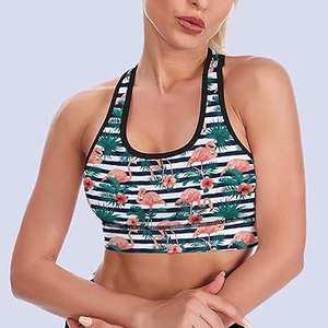 Sujetador deportivo sin costuras al por mayor, Top corto de entrenamiento cómodo con detalle de tiras, ropa de baño de playa para yoga personalizable - Product Image 6