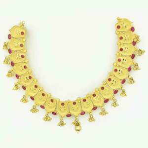 สร้อยคอทองชุบ 14K 18K 24K แบบสั้น ขายส่ง, สร้อยคอแฟชั่นทองเหลือง, ชุดเครื่องประดับลายดอกไม้แบบดั้งเดิม - Product Image 3