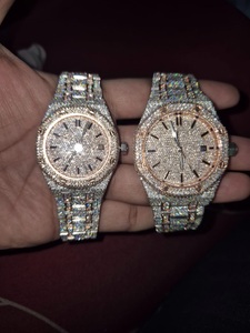 VVS Moissanite Rose Gold Brilliant Diamond Luxury para reloj suizo para hombres Colección Hip Hop Banda de acero inoxidable Cuarzo - Product Image 2