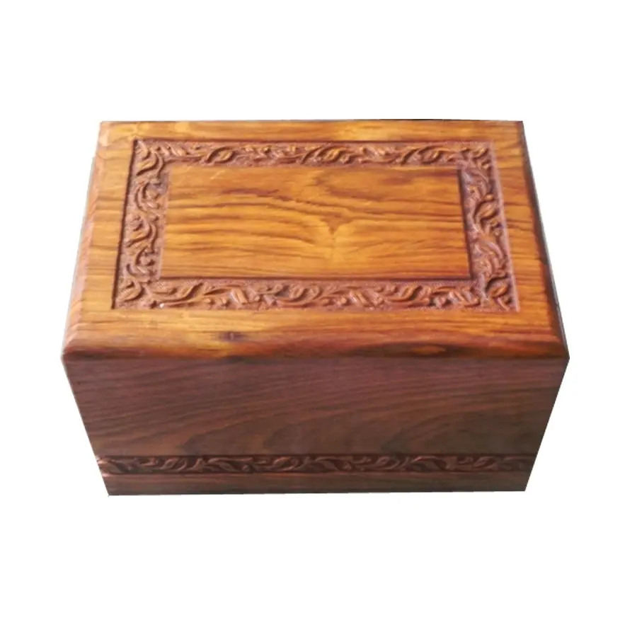 最高品質の木製火葬壷天然色アカシア無垢材壷灰手作り卸売用