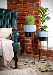 Gran oferta, macetas de Metal de diseño antiguo de Color azul con Color personalizado para uso en hoteles domésticos al mejor precio - Product Image 5