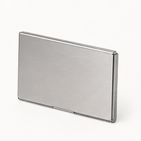 Porte-cartes de visite minimaliste en acier inoxydable avec clip pour cartes de crédit et passeport - Product Image 2