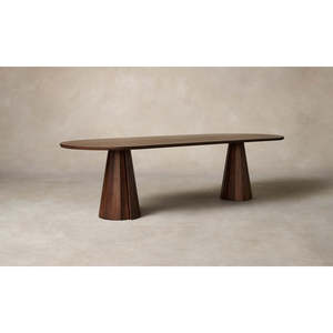 Oval Dining <b>Table</b> Bank Collection Wood and Sintered Stone Assembled for Home Office Living Room Furniture - Product Image 6