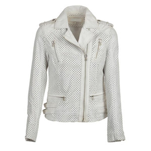 2025แจ็กเก็ตหนังนักแข่งรถระดับพรีเมียมสำหรับผู้หญิงแจ็คเก็ตสีขาวทรงสลิมฟิตสไตล์วินเทจสีดำทันสมัยทนทานของแท้ - Product Image 1