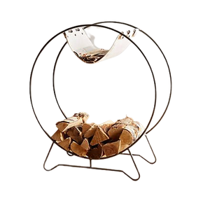 Estante de madera para acampar, almacenamiento de leña, soporte para troncos de puerta exterior, estante de leña plegable de hierro de Metal resistente - Product Image 1