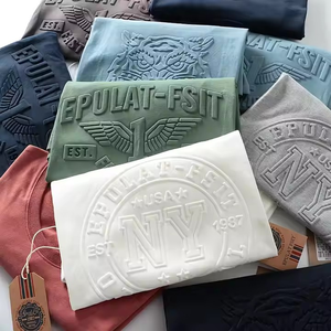 Vente en gros T-shirts manches courtes surdimensionnés OEM T-shirt en relief respirant pour hommes avec logo personnalisé Créez votre propre T-shirt de style - Product Image 1