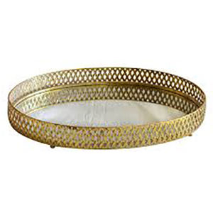 ถาดเสิร์ฟโลหะทองทรงกลมหรูหราดีไซน์ทันสมัยทำด้วยมือสำหรับตกแต่งงานแต่งงานเสิร์ฟอาหารเป็นมิตรกับสิ่งแวดล้อม - Product Image 1