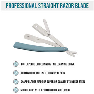 Maquinilla de afeitar clásica profesional de borde recto-Afeitado cerrado cada vez Afeitadora manual para hombres Estilo retro de seguridad - Product Image 6