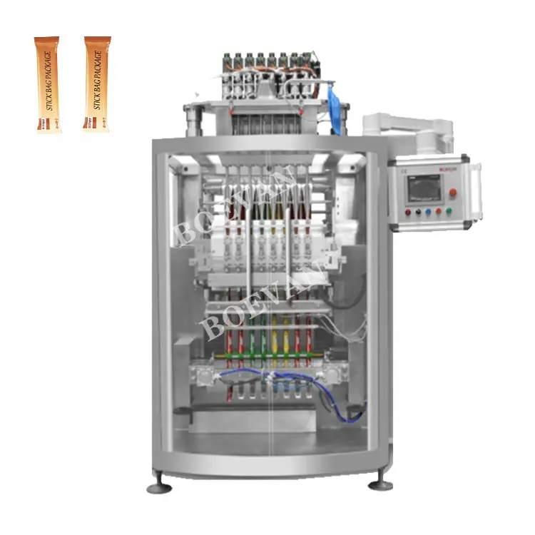 Otomatik 8 şeritli dikey paketleme makinesi deniz tuzu tozu paketleme makinesi aperatif granül şeker paketleme makinesi paketleme makinesi