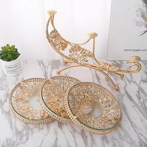 New Design Royal <b>Antique</b> Victorian Metal And Crystal 3 Layered Serving Chocolate Trays Hot Sale Amazing Item New Arrival - Product Image 2