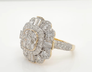 3CT Cushion Moissanite Cluster Ring - 925 Sterling Silver Moissanite <b>Diamond</b> Ring Moissanite Engagement <b>Diamond</b> ring - Product Image 2