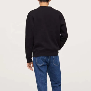 Venta caliente cómodo clásico Color sólido manga larga sudadera estilo de moda básico algodón mezclado hombres sudadera - Product Image 2
