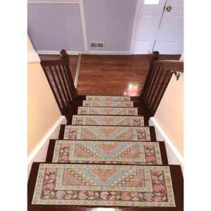 Tapis d'escalier, tapis imprimé au design Kilim avec des tons doux, Goblet - Product Image 5