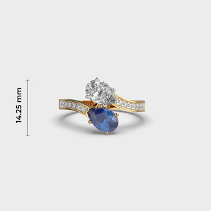 Elegant oval cut blue stone diamond <b>ring</b> <b>for</b> <b>women</b> engagement jewelry in silver gold rose gold white gold moder design style <b>set</b> - Product Image 3