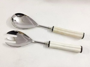 New Arrival High Quality Stainless Steel Salad <b>Server</b> Set with Elegant Hand Crafted Handles Dishwasher Safe - Product Image 2