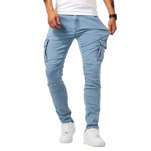 Pantalon Cargo Écologique Hip Hop Décontracté pour Hommes Stylé pour Marque Jeans Stretch Collection Printemps Eté Coupe Droite - Product Image 6