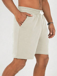 Venta al por mayor 100% algodón pantalones cortos para hombre más tamaño largo personalizado 3D puff impreso Logotipo de peso pesado con bolsillos laterales para hombre Jogger - Product Image 2