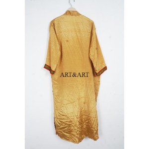 Beach Vintage Elegant <b>Women's</b> Colorful Floral Print Holiday Boho Loose Long Silk Kimono Style <b>Robe</b> Cardigan - Product Image 5