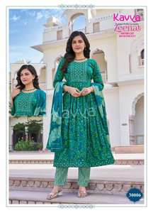 Collection en gros de vêtements de fête décontractés indiens pakistanais Capsule Foil Printed Kurti Bottom Dupatta Tarifs réduits! - Product Image 3