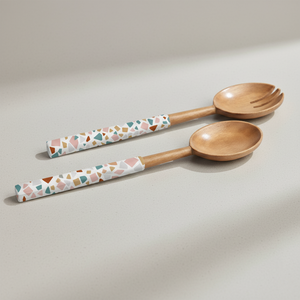 Ensemble de couverts en bois de manguier émaillé artisanal, fourchette, cuillère, couverts de table, pour la maison, les restaurants, les fêtes, vente en gros, exportateur, fournisseur - Product Image 1