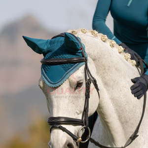 Gorro ligero de ganchillo hecho en Pakistán, cubierta de oreja de caballo lavable transpirable, accesorio ecuestre elegante, capó de oreja - Product Image 2