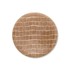 Placa de cargador redonda con diseño de textura marrón para bodas y eventos para postres disponibles a precio de mayorista MOQ 100PCs - Product Image 1