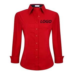 เสื้อเดรสผู้หญิงแขนยาวแบบธรรมดาสีทึบเสื้อลำลอง OEM - Product Image 3