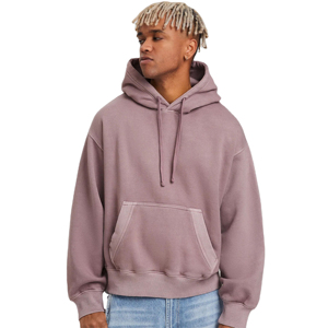 ชุดเสื้อฮู้ดขนแกะแบบไม่มีกระเป๋าใส่ได้ทั้งชายและหญิงเสื้อมีฮู้ดผ้าบ็อกซี่ใส่420จีเอสเอ็มแบบมีรอยหน้า - Product Image 2