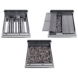 Grill au gaz commercial à pierres de lave - 6,9 kW - Sur comptoir - Grilles de cuisson en fonte - 714 mm de profondeur - Product Image 5