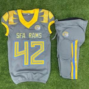 Uniformes de football américain personnalisés, maillot de football sergé SUBLIMATION respirant, maillots de football grande taille - Product Image 3