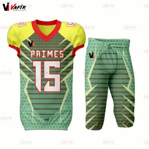 Uniforme de fútbol americano de diseño personalizado juvenil más vendido, ropa de práctica de manga corta transpirable, pantalones de técnicas bordadas - Product Image 4