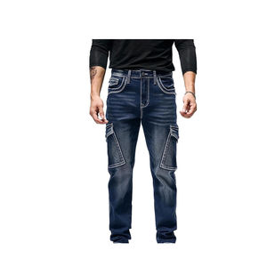 New Style Men's Straight <b>Denim</b> Jeans Wholesale Rate Comfortable Casual Long Pants Breathable - Product Image 6