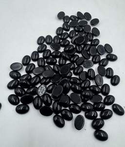 High Quality 12x16mm Natural Black <b>Onyx</b> Cabochon Smooth Oval Loose Gemstone for Jewelry Making Wholesale Gems - Product Image 1