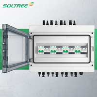 Boîtier de Combinaison Solaire Photovoltaïque 1000V CC 4 Chaînes 4 Entrées 4 Sorties IP65 Étanche avec Disjoncteur 40A et Protection Contre les Surtensions 20-40kA