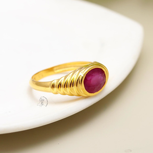 แหวนทับทิมธรรมชาติออกแบบสำหรับผู้หญิง925แหวนเงินสเตอร์ลิงแฟชั่นทำด้วยมือเครื่องประดับอัญมณีสังเคราะห์ - Product Image 4