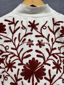 Suzani de algodón indio hecho a mano, chaqueta Bohemia con acabado corto bordado, cuello levantado, patrón Floral, ropa de fiesta de invierno, bordado - Product Image 5