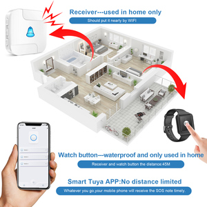 Daytech Wifi tuya Hệ thống gọi máy nhắn tin từ xa y tá gọi nút hoảng loạn báo động cổ tay người chăm sóc máy nhắn tin cho sống một mình người già - Product Image 4