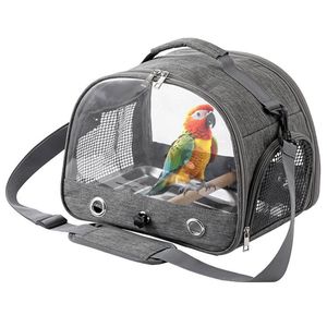 กระเป๋าใส่กรงนกแก้วแบบพกพาสำหรับเดินทางกระเป๋ากรงนกแบบโปร่งใสติดไม้กระเป๋ามือถือสำหรับกลางแจ้ง - Product Image 2